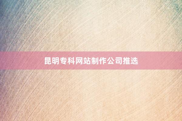 昆明专科网站制作公司推选